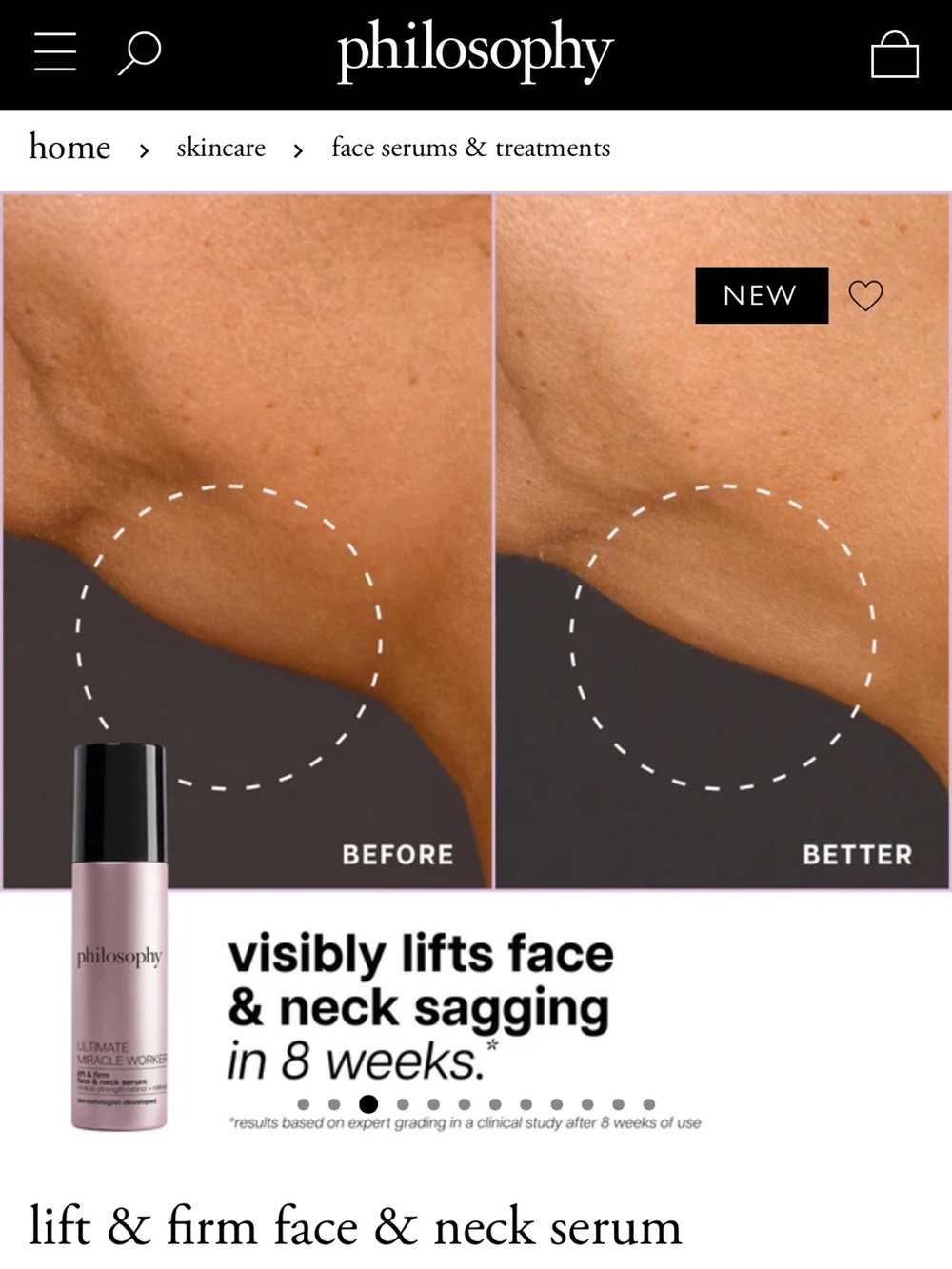 philosophy Ultimate Miracle Worker Lift an Firm Face and Neck Serum. - Picture 3 of 11